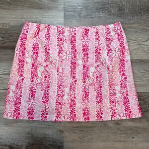 Vintage Lilly Pulitzer Pink Jungle Animal Print Mini Skirt Y2K 90s Cotton 14